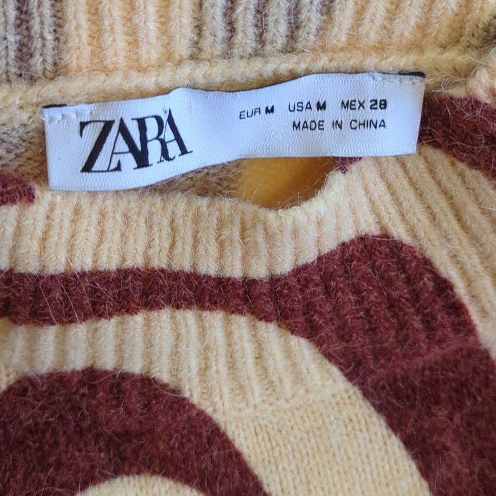 Zara Zebra Striped Jacquard Wool Blend Sweater Dress Perfect For Fall!! - Picture 9 of 16